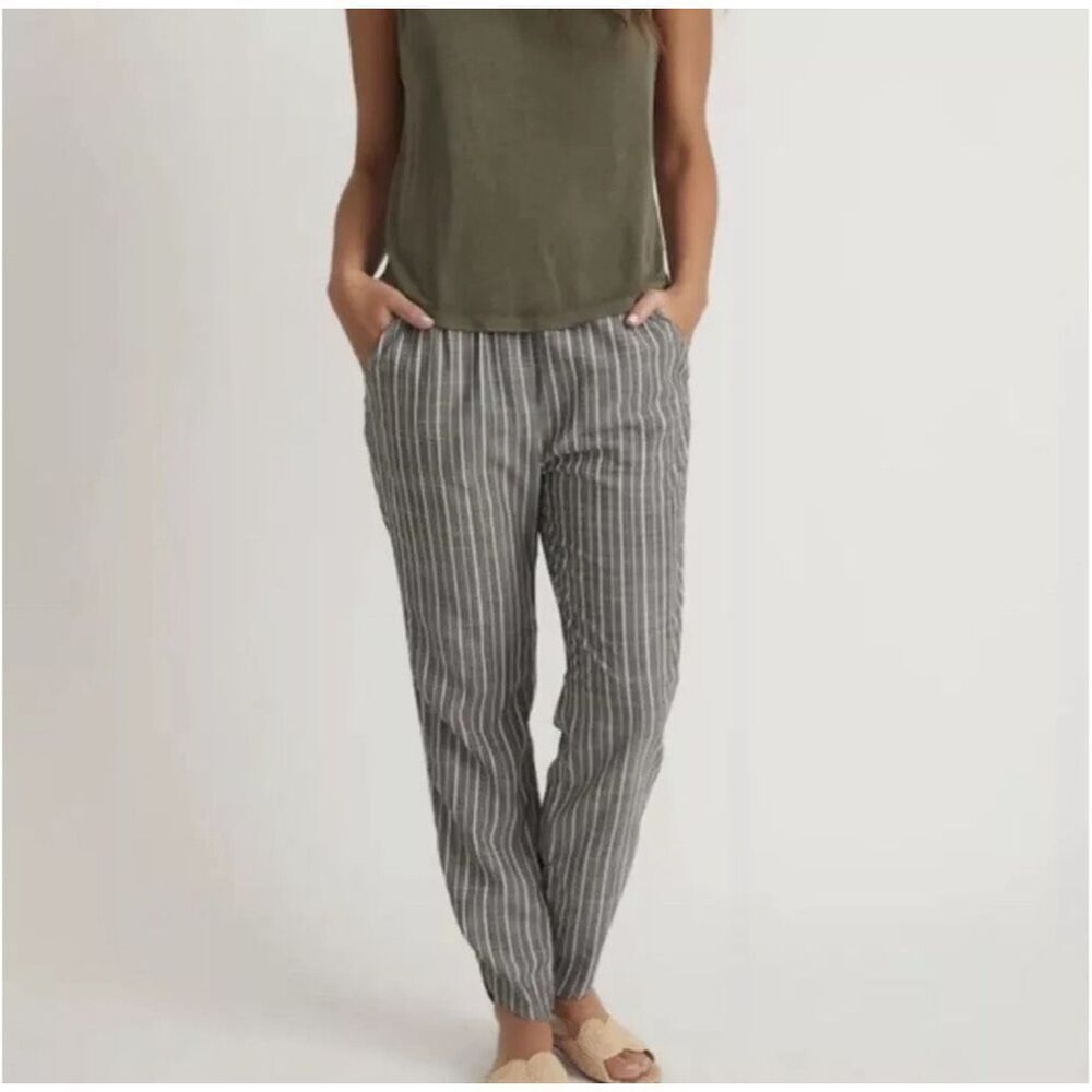 Marine Layer Gray Striped Ankle Pants